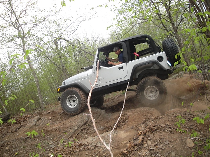 Joe doing some work with the Rubiclone Jeep TJ